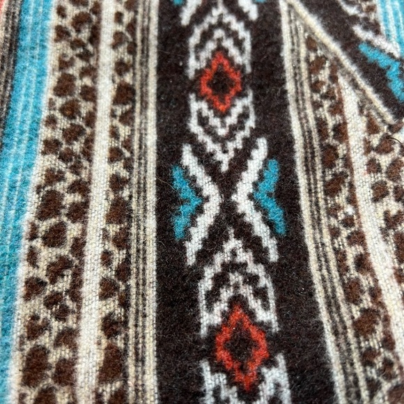 Powder River Ladies Brown Aztec Bohemian wool jacket with fringe, Size Med - Picture 6 of 10